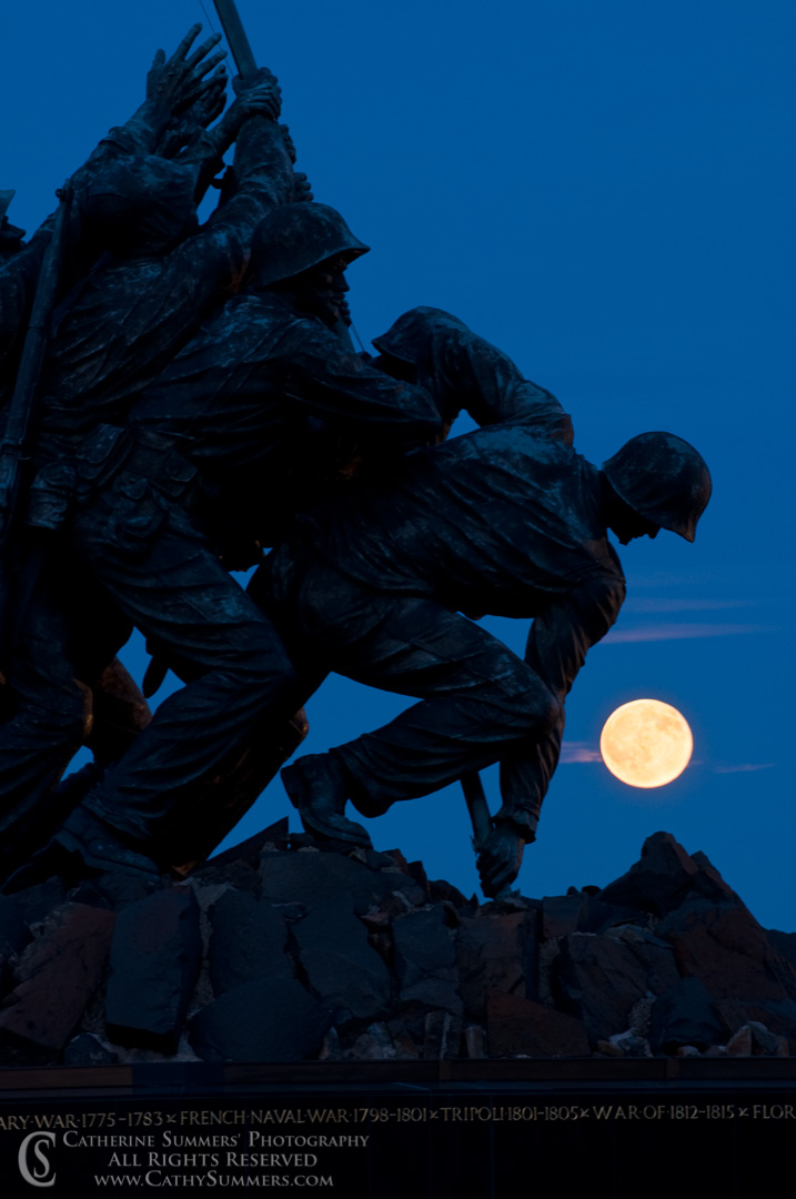 Moon Rising at Iwo Jima Memorial #1: Washington, DC