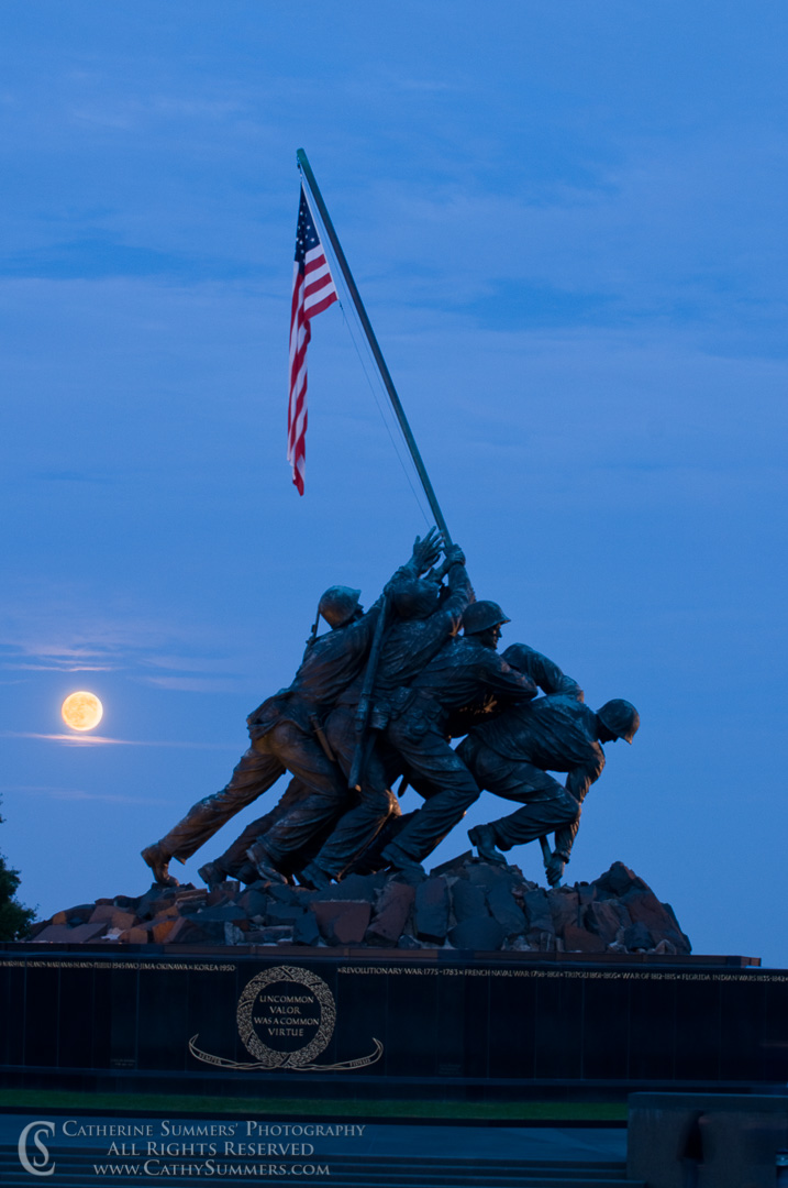 Moon Rising at Iwo Jima Memorial #2: Washington, DC