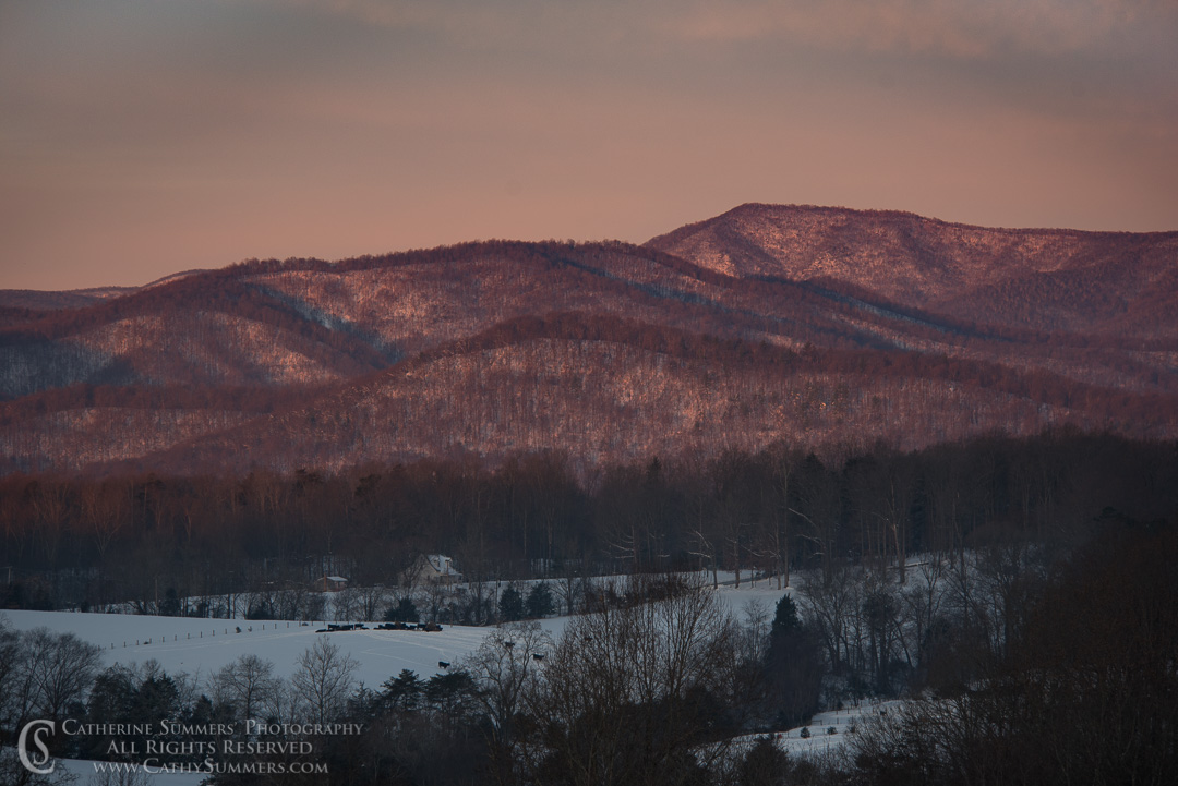 Winter Dawn on the Blue Ridge Mountains: Madison, Virginia