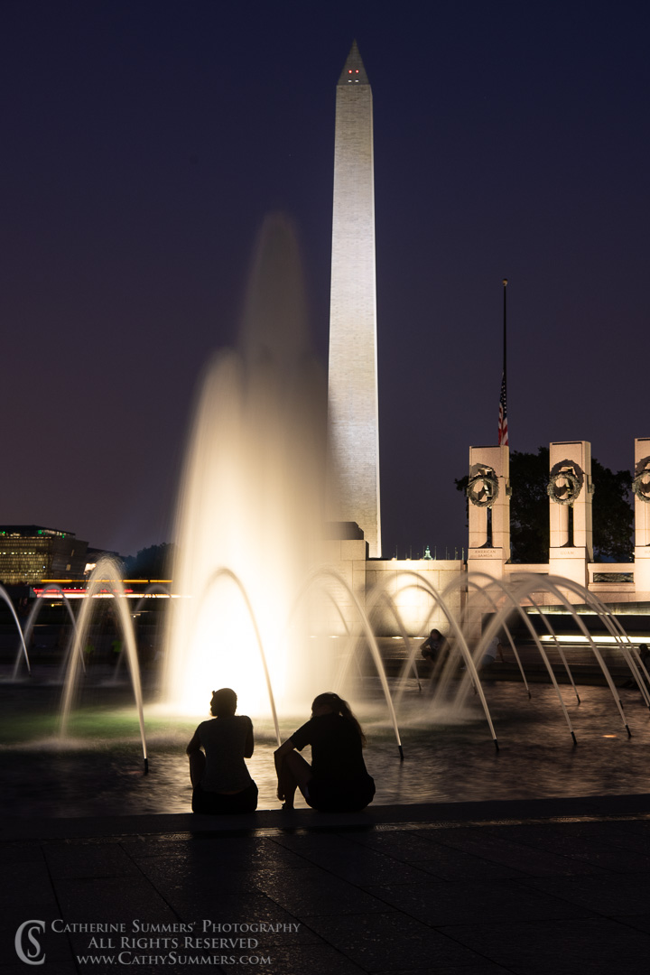 Washington Monument and World War II Memorial at Dusk: Washington, DC