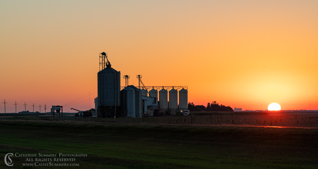 Kansas Sunrise and Grain Elevators