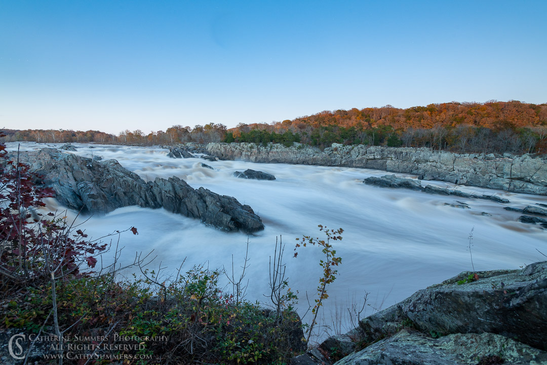 25 Second Exposure at Great Falls of the Potomac on an Autumn Afternoon After Sunset: Great Falls National Park, Virginia