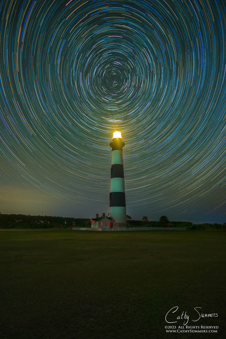 Star Trails Over the Bodie Island Lighthouse