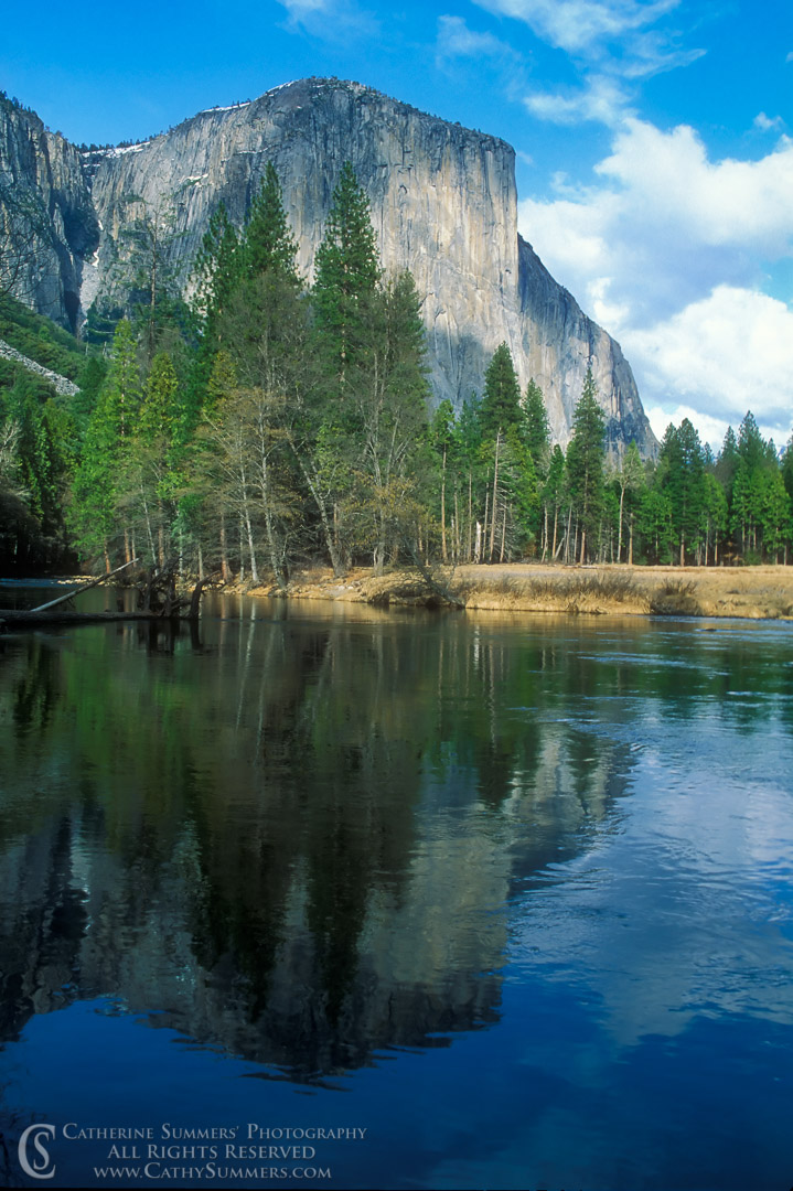 El Capitan and Reflection on a Winter Day: Yosemite National Park, California