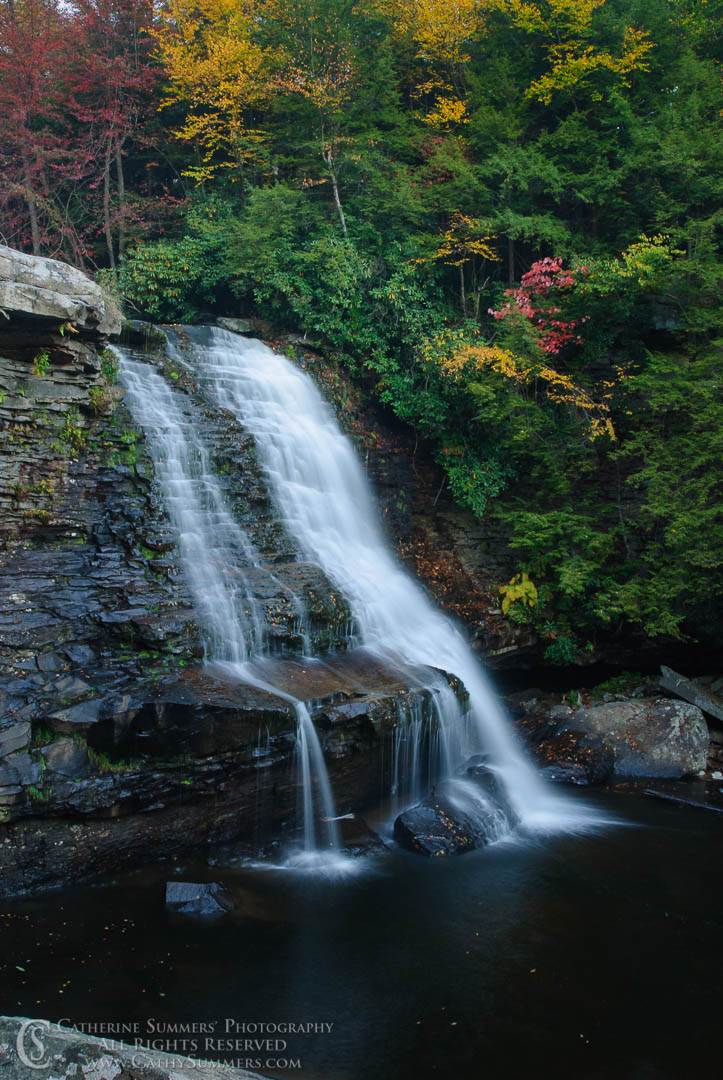 Title: Muddy Creek Falls #2; Keywords: autumn, Muddy Creek, vertical, waterfall