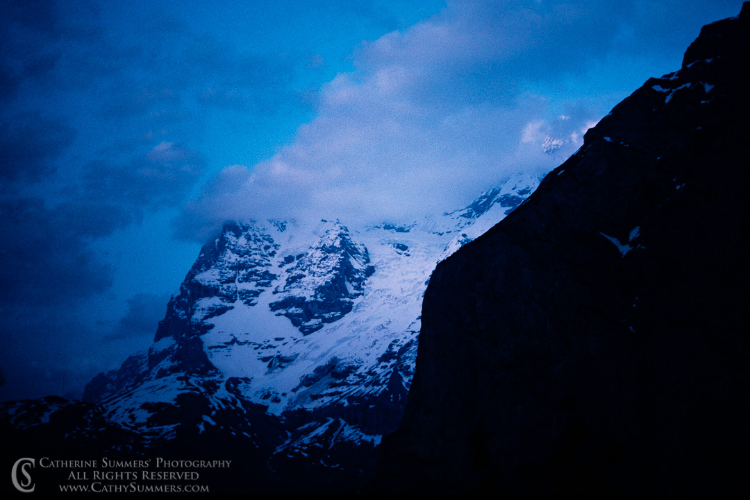 1983_Swiss_Alps_003: clouds, dusk, alps, Bernesse Oberland, Eiger, North Face