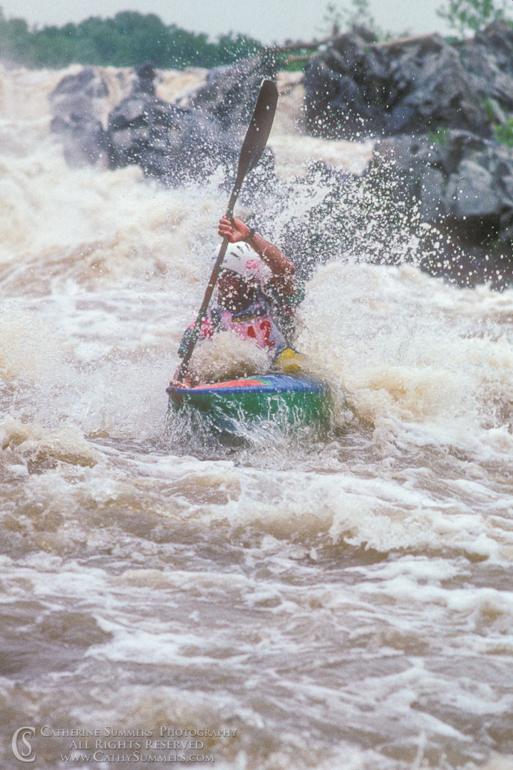 1990_GFR_01: vertical, Great Falls National Park, Great Falls, whitewater, kayaking, slalom, Odeck, O'deck, Potomac River