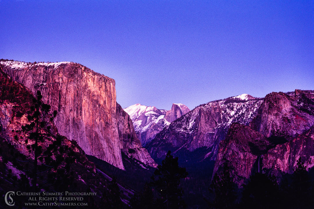 sunset colors lighting Yosemite Valley