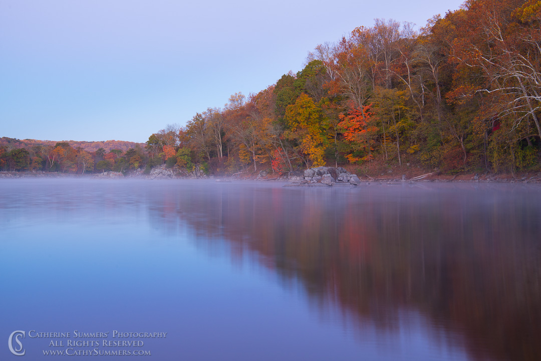Autumn Colors and Reflections in the Mist before Dawn at Widewater: C&O Canal National Historic Park, Maryland
