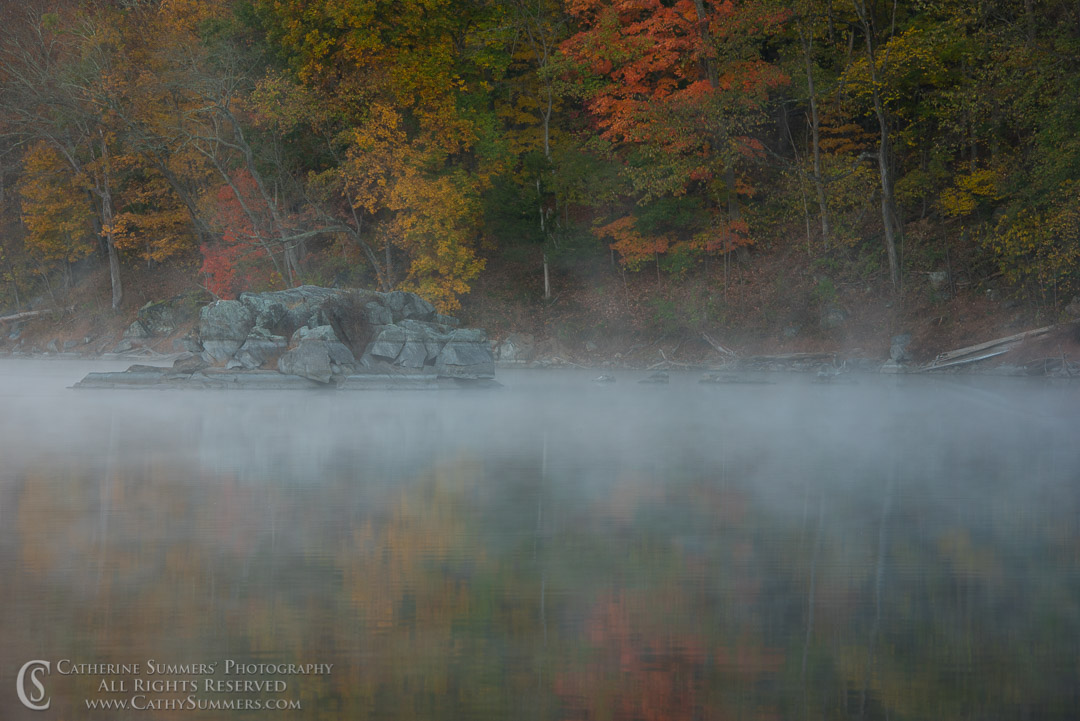 Autumn Colors and Reflections with Mist at Widewater: C&O Canal National Historic Park, Maryland