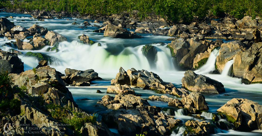 Low Water at Great Falls of the Potomac  on a Summer Afternoon - Long Exposure