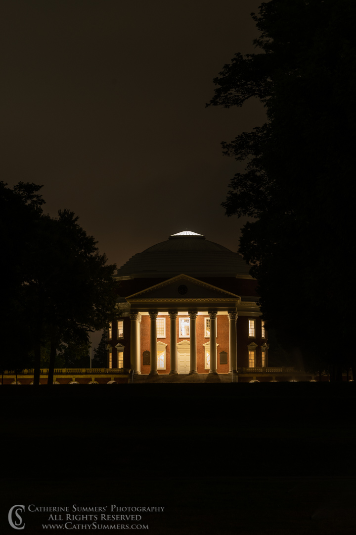 20190902_004: vertical, night, The Lawn, University of Virginia, UVA, The Rotunda