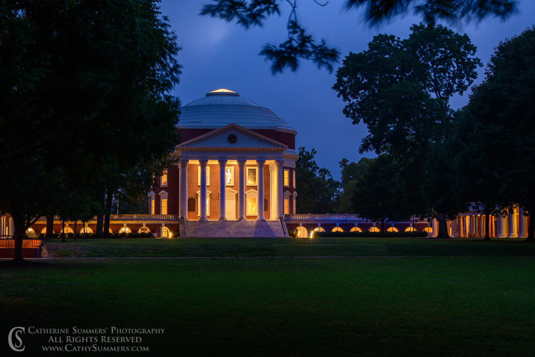 The Rotunda at UVA Before Dawn on a Cloudy Morning