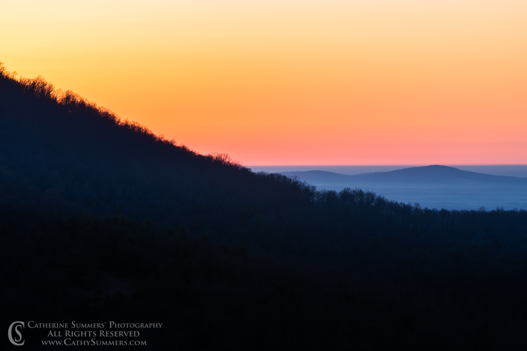 Dawn Colors on a February Morning from Skyline Drive
