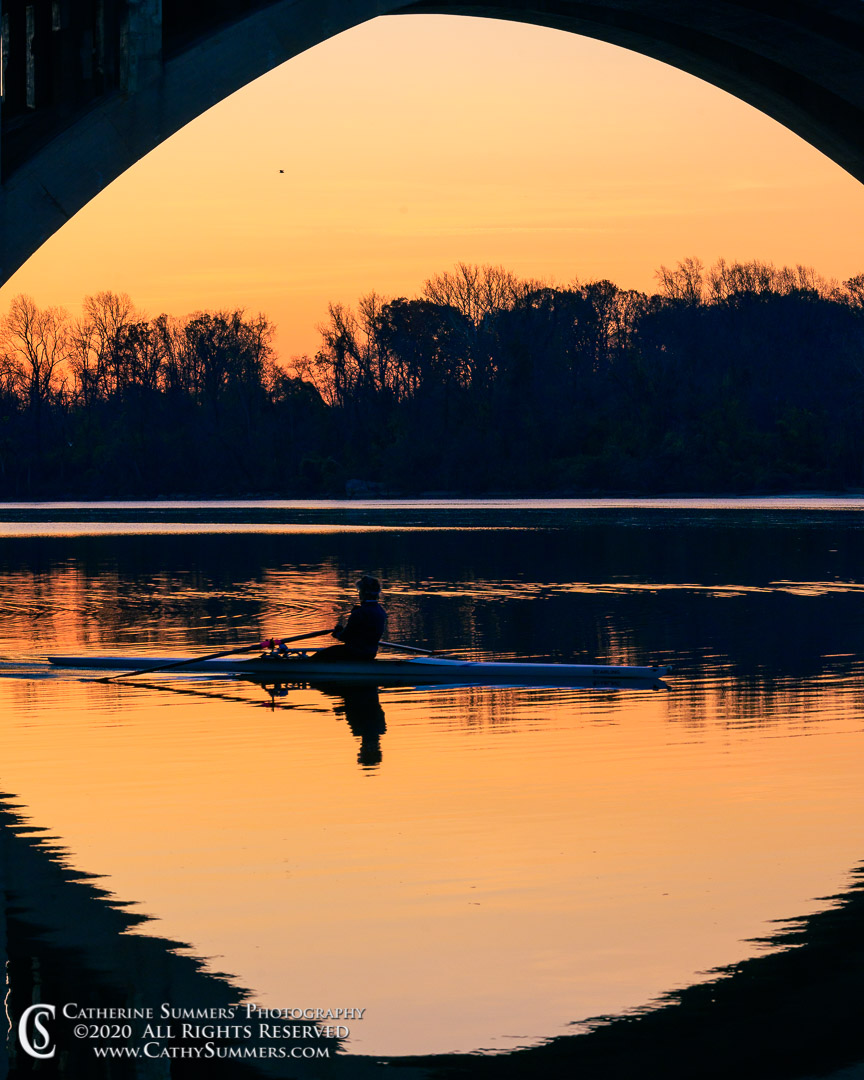 Early Morning Rower on the Potomac River at Key Bridge