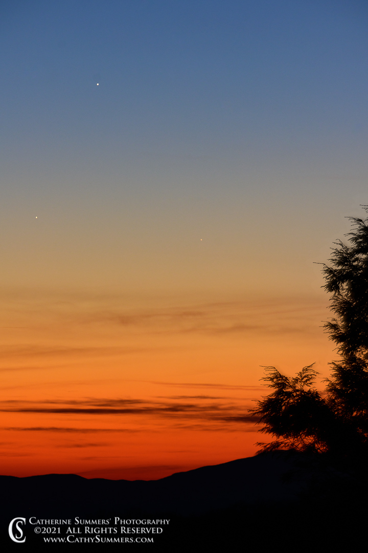 Triple Conjunction - Jupiter, Saturn and Mercury in the Sunset from Big Meadows