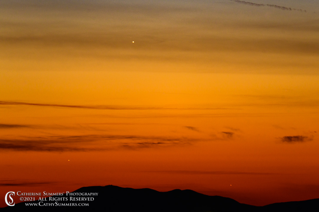 Triple Conjunction - Jupiter, Saturn and Mercury in  the Sunset Over the Shenandoah Valley from Big Meadows