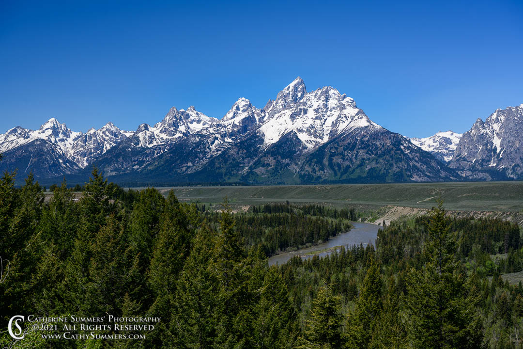 Grand Teton and Snake River from the Snake River Overlook - The Ansel Adams Composition But No Clouds