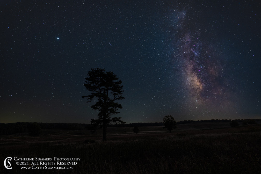 Jupiter, Saturn and the Milky Way Over Big Meadows on an Early Autumn Evening
