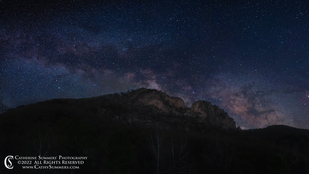 Milky Way at Seneca Rocks on a Late Spring Night - 4 Shot Panorama