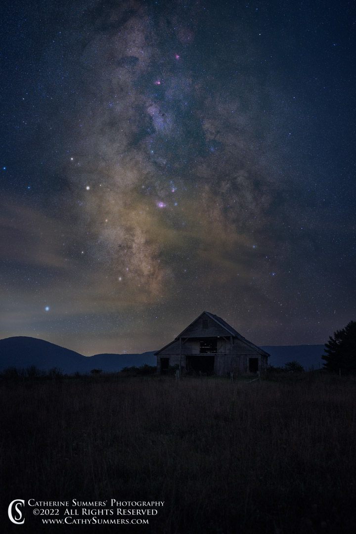 Late Season Milky Way Core Over a Barn in the Blue Ridge Mountains