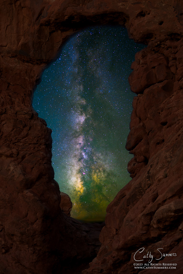 Milky Way in Turret Arch, Arches National Park - composite photo