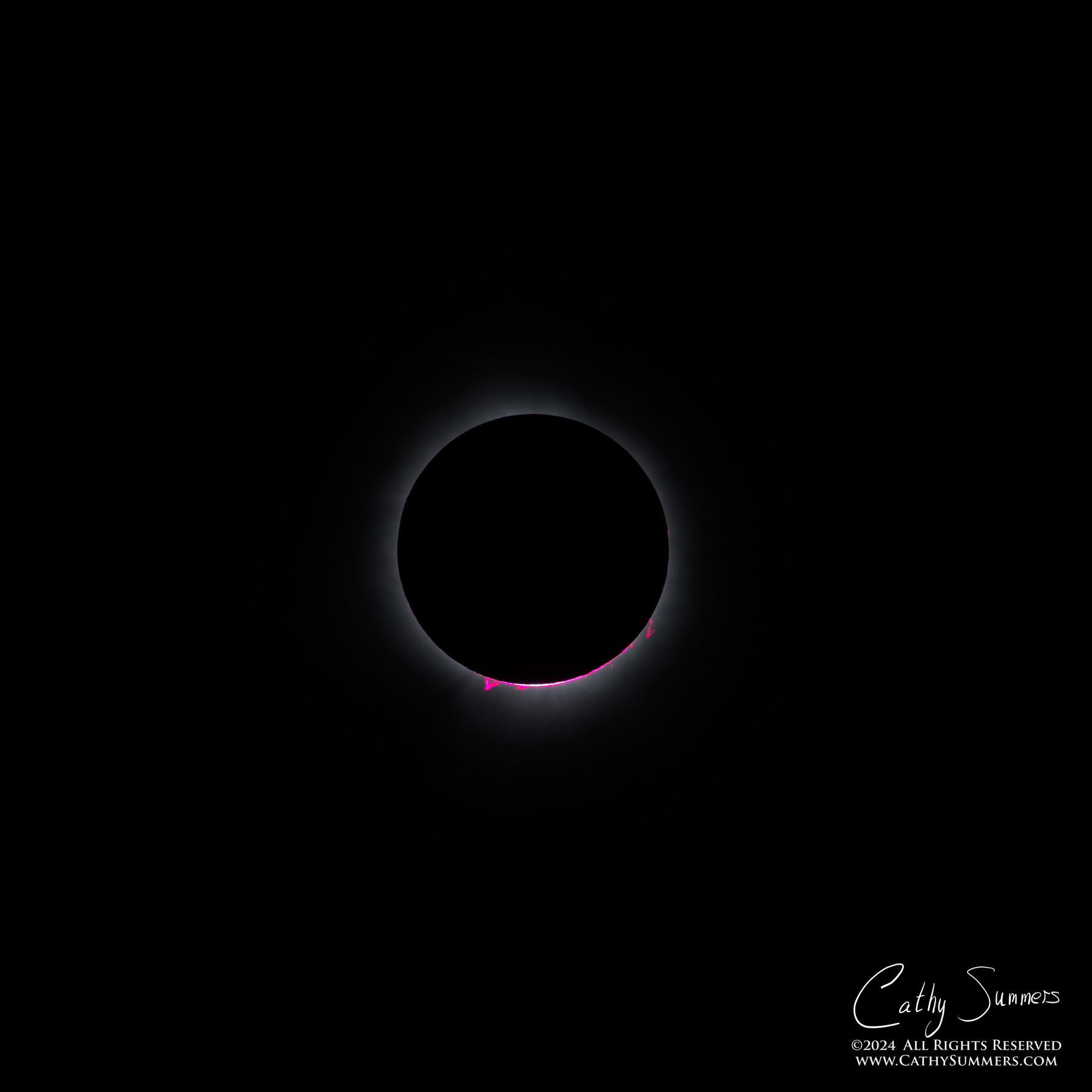 Solar Prominences and Baileys Beads as Totality Draws to a Close