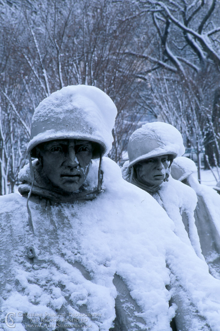 Korean War Memorial Statues in the Snow #1: Washington, DC