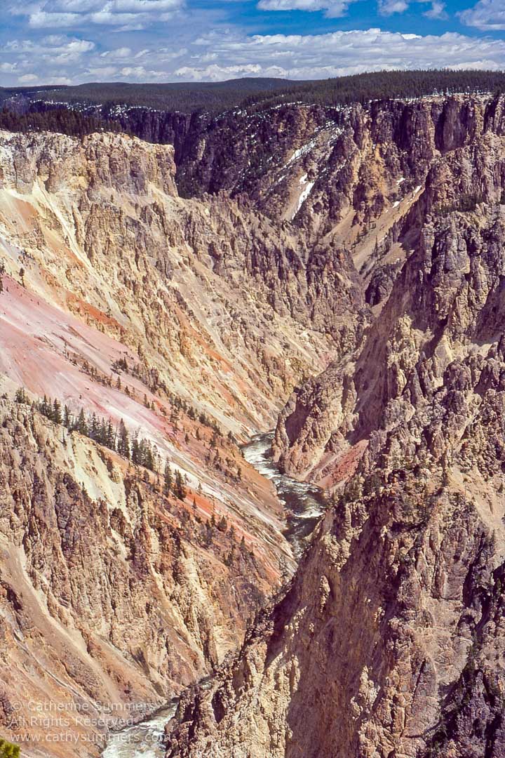 Grand Canyon of the Yellowstone - Looking Towards Montana: Yellowstone National Park 1979_05_027: vertical, Yellowstone National Park, Grand Canyon of the Yellowstone, Yellowstone River