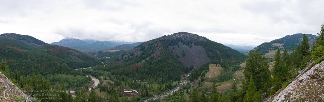 20090807_050_pan: clouds, horizontal, Montana, Bob Marshall Wilderness, K Bar L, Sun River
