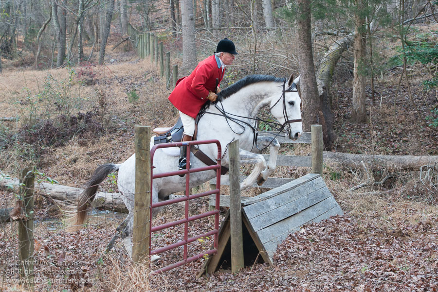 20121208_016: Fox Hunting, coop, jumping, Whip, Whipper-In, Tom Bishop