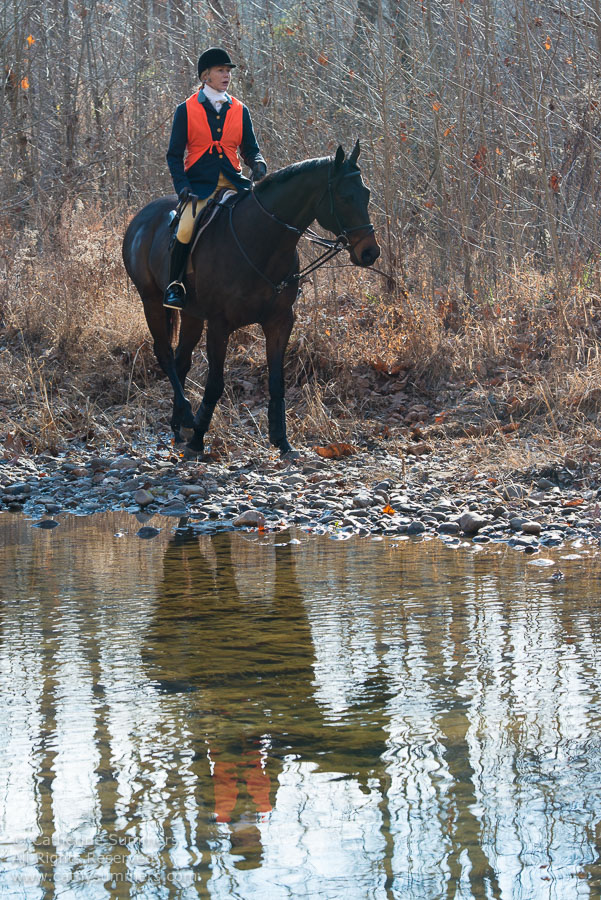 20121208_052: reflection, Whip, Whipper-In, Joy Crompton, Moormans River < Albemarle