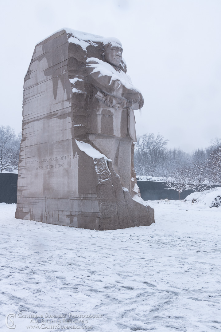 Martin Luther King Memorial in the snow
