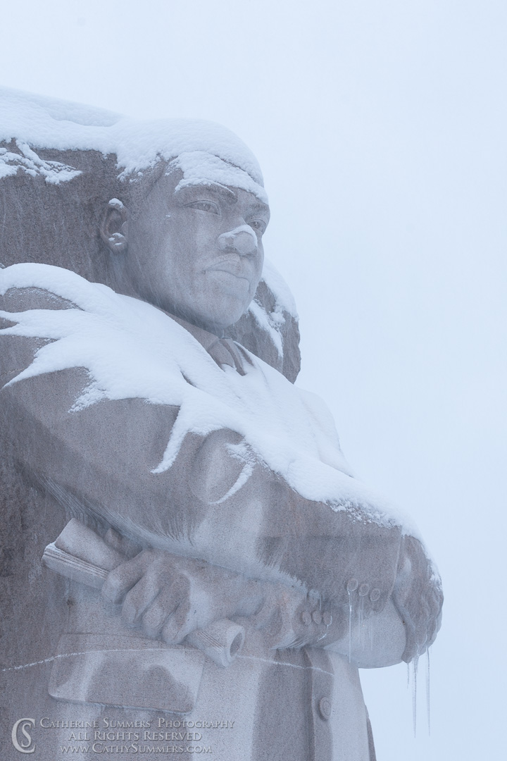 Martin Luther King Memorial in the snow