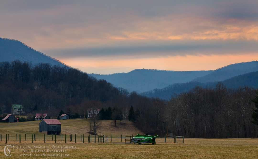 Muted Winter Sunset Over the Blue Ridge Mountains Near Old Rag - Orton Effect