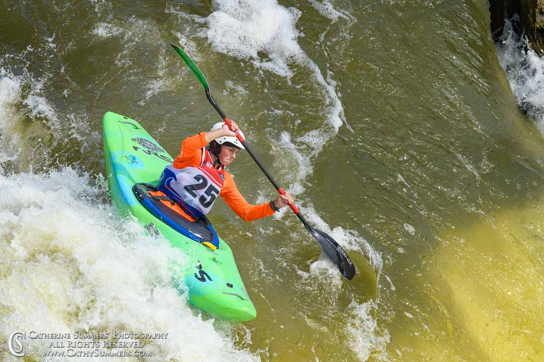 20190817_246: horizontal, Great Falls, waterfall, whitewater, kayaking, Potomac River, downriver, landscape, race, The Spout, Kaelin Friedenson