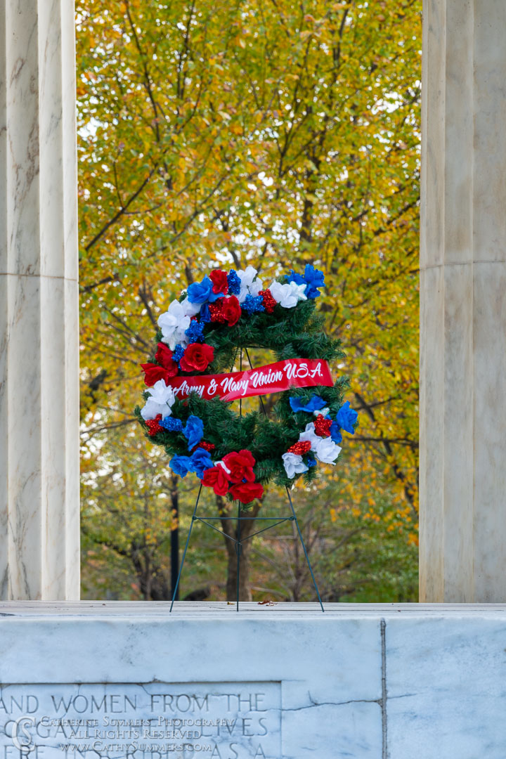 20191109_261: vertical, District of Columbia War Memorial, wreath