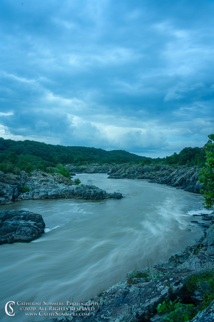 Sormy Afternoon Over the Potomac River in Mather Gorge - B&W