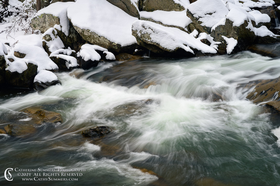Along Difficult Run on a Snowy Winter Morning 20210202_029: horizontal, winter, snow, stream, river, water, Difficult Run