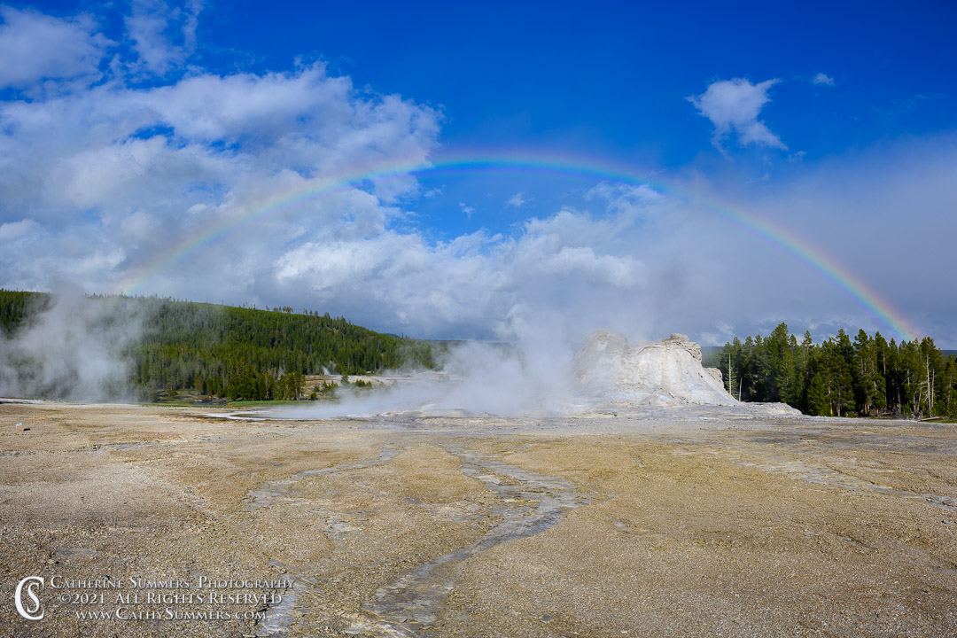 Geyserbow(?) Over Castle Geyser While Waiting for an Eruption - Yellowstone National Park