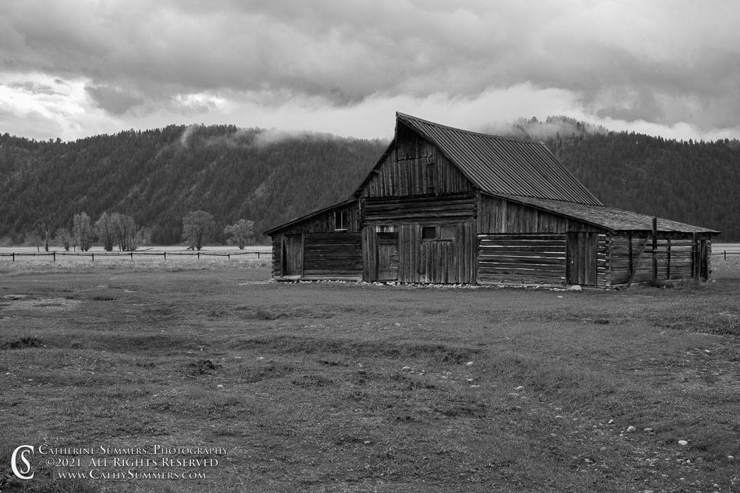 TA Moulton Barn on a Cloudy Afternoon - Black and White