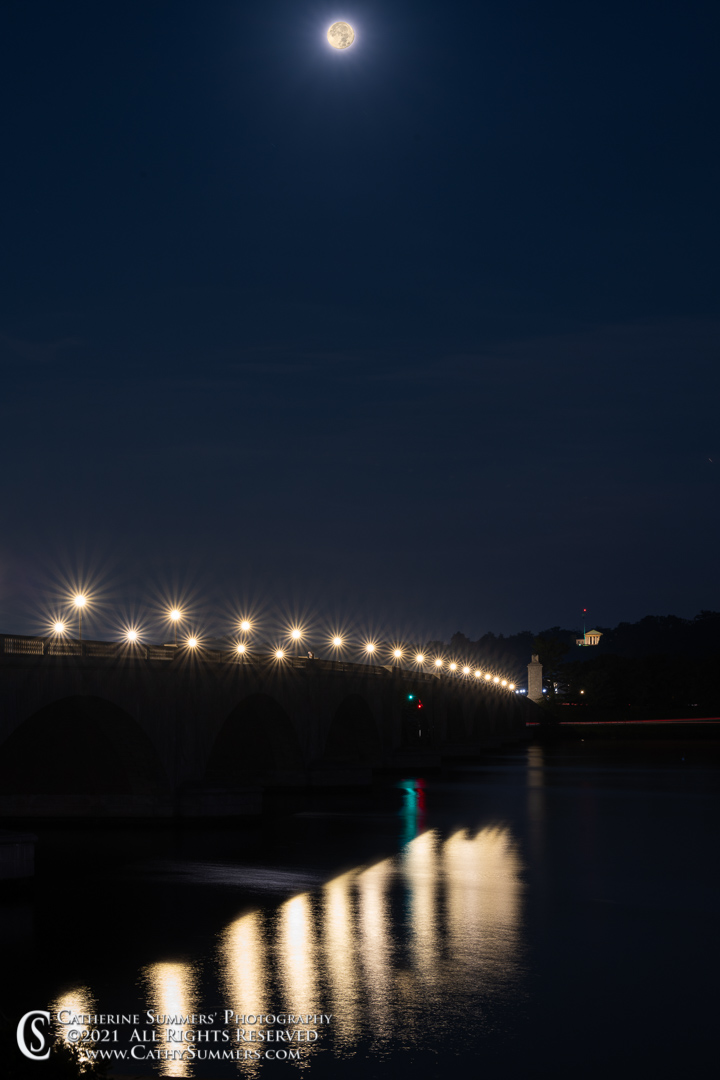 Full Moon Over Memorial Bridge Very Early on a Late Summer Morning