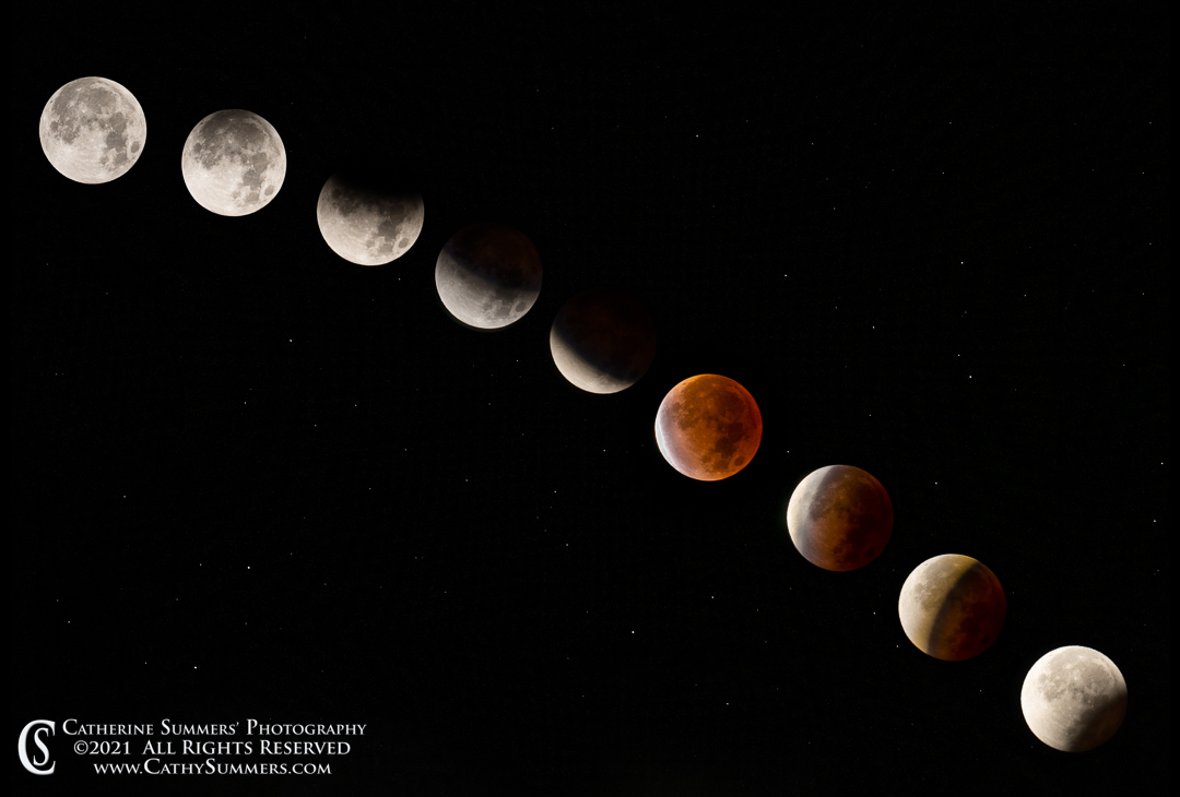 20211119_EclipseComposite: horizontal, moon, eclipse, blood moon, full moon, composite photo, Beaver moon, lunar eclipse