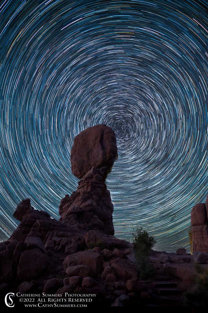 Star Trails at Balanced Rock in Arches National Park