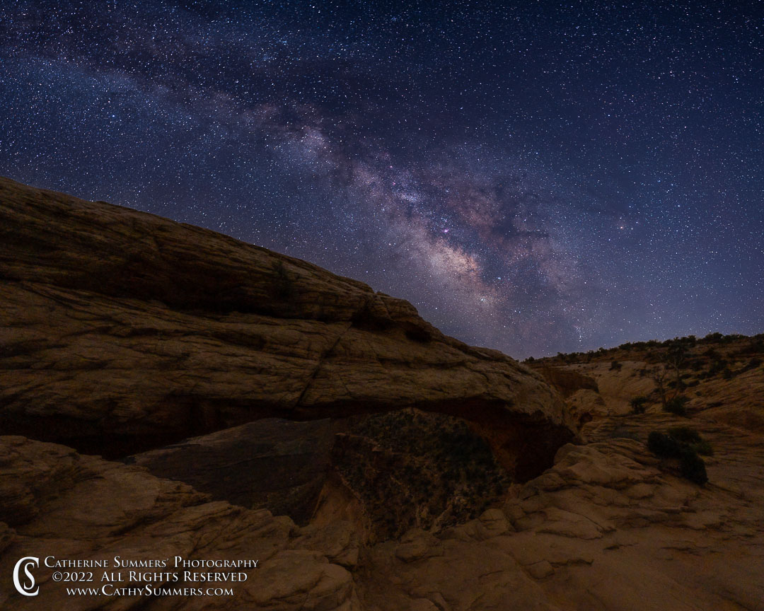 20220507_001: horizontal, night, stars, Milky Way, composite image, Canyonlands National Park, Mesa Arch, Utah