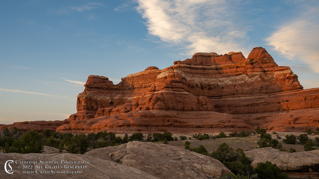 Late Afternoon Sun Bathing a Butte in the Needles Section of Canyonlands National Park