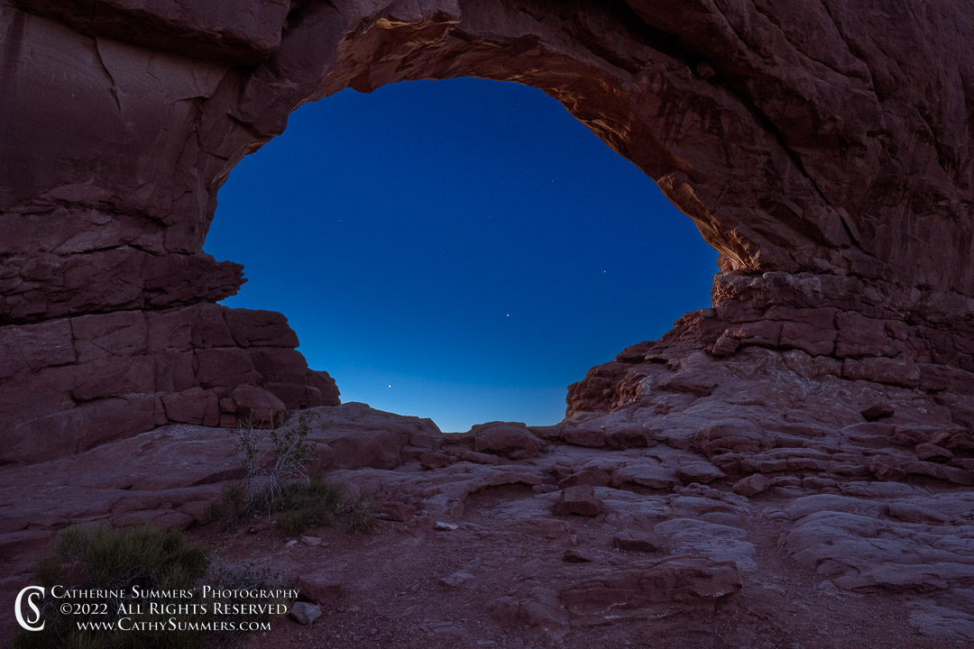 Venus, Jupiter and Mars in the North Window Arches National Park
