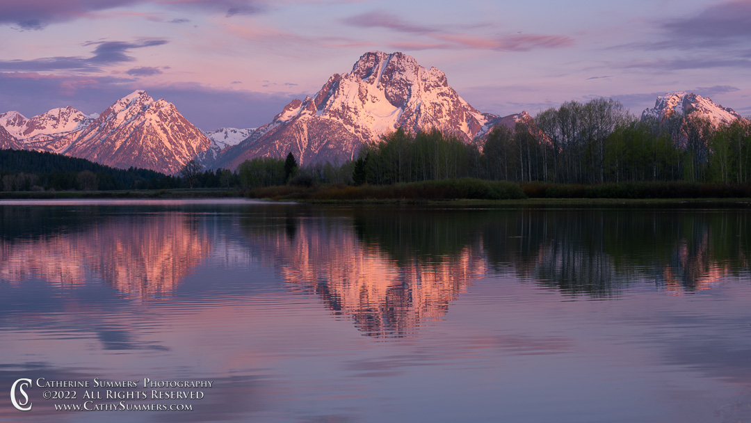 Sunrise on Mount Moran and Reflection in the Snake River at Oxbow Bend