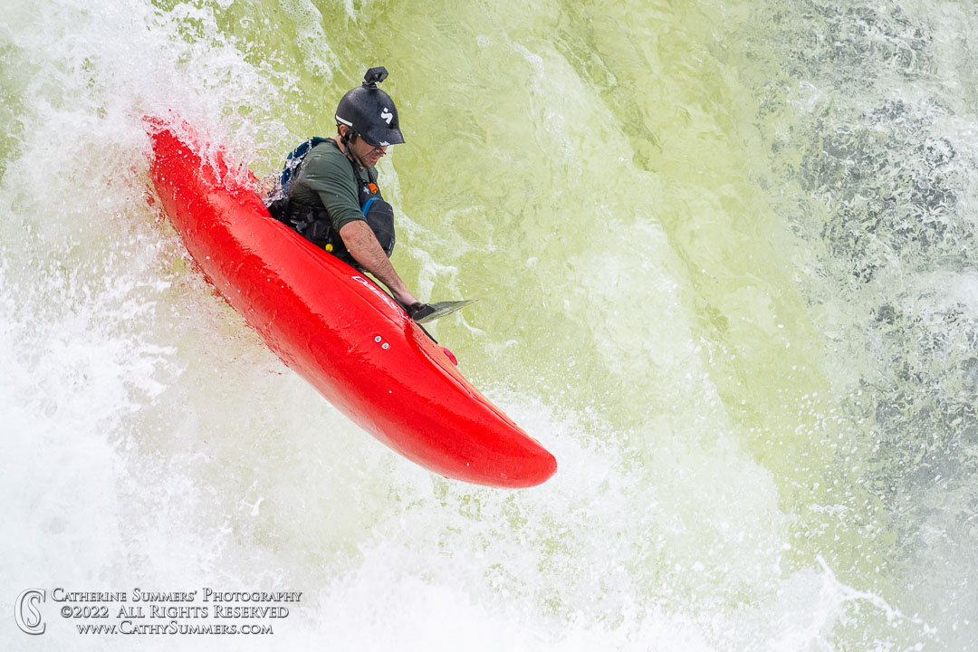 Kayaker Running The Spout at Great Falls of the Potomac River