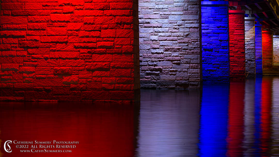 Indepednce Day Colors Under the Francis Case Bridge in Washington, DC